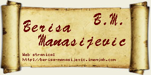 Beriša Manasijević vizit kartica
